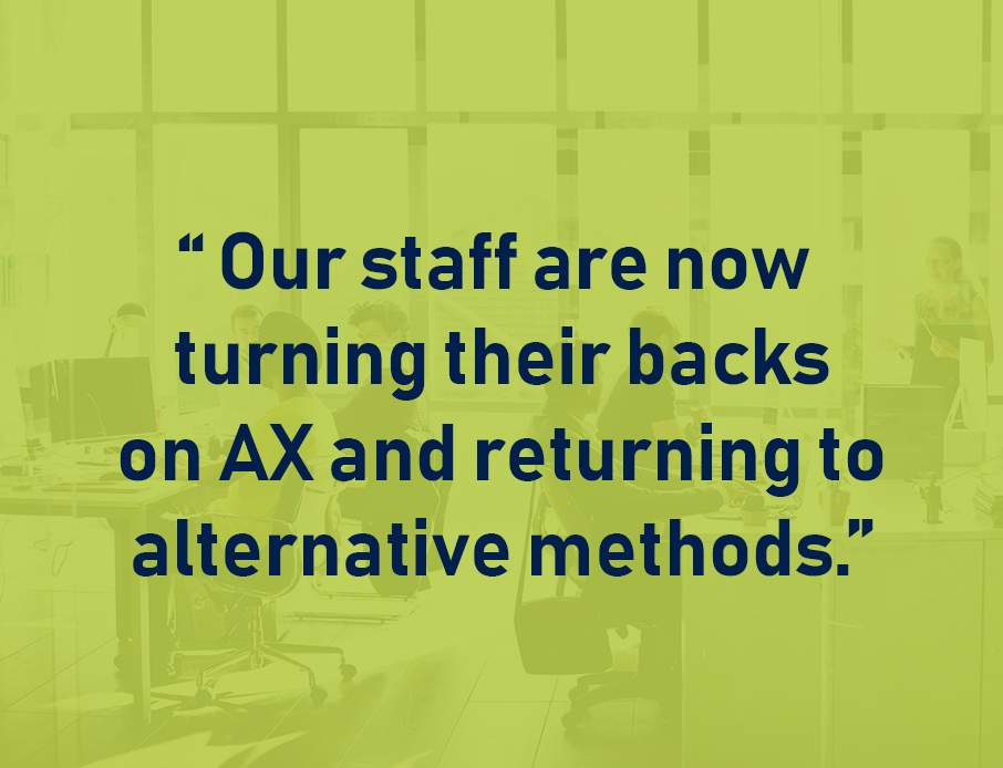 Quote: Our Staff Are Now Turning Their Back on Ax and Returning to Alternative Methods