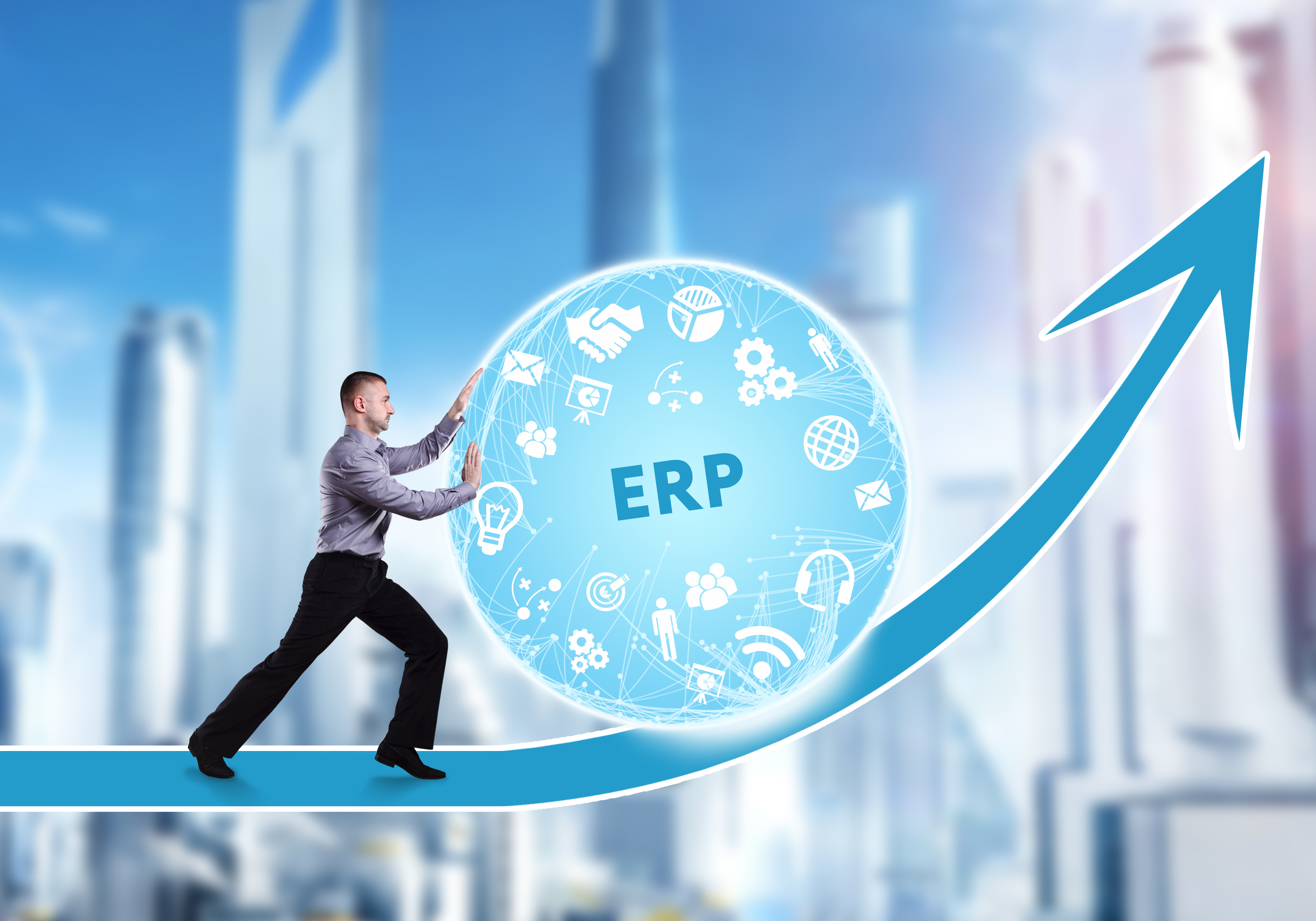 erp pushing upwards graphic