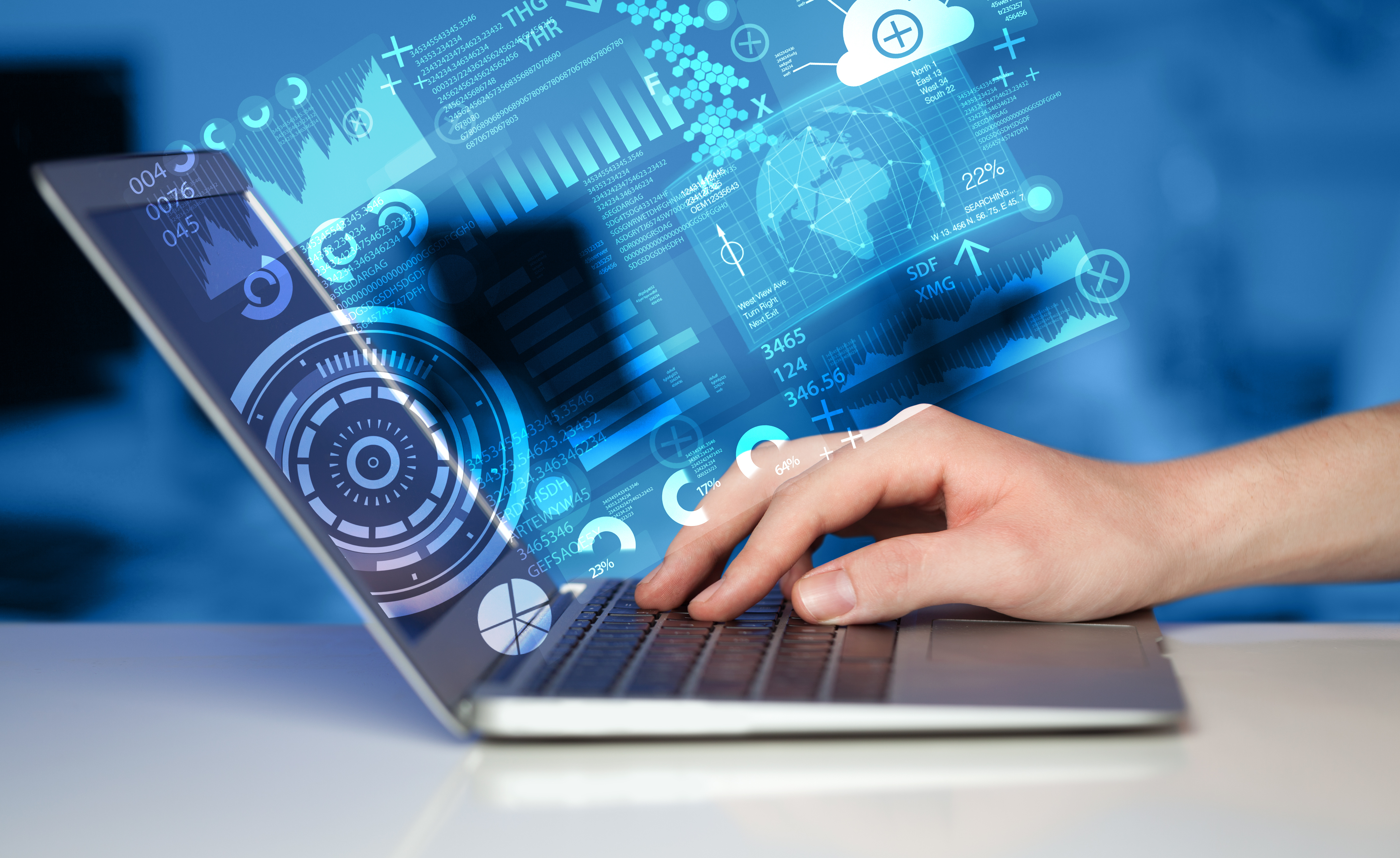 Computer Screen with Graphs