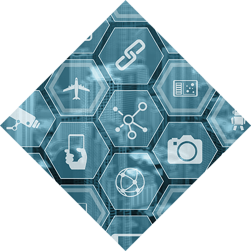 software graphics in hexagon pattern